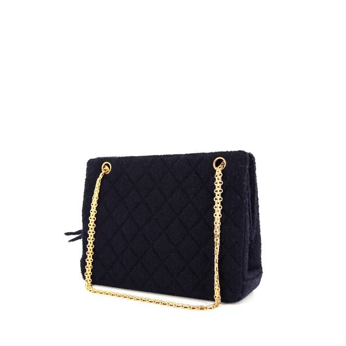 Chanel Dark Blue Terry Fabric Shopping Bag