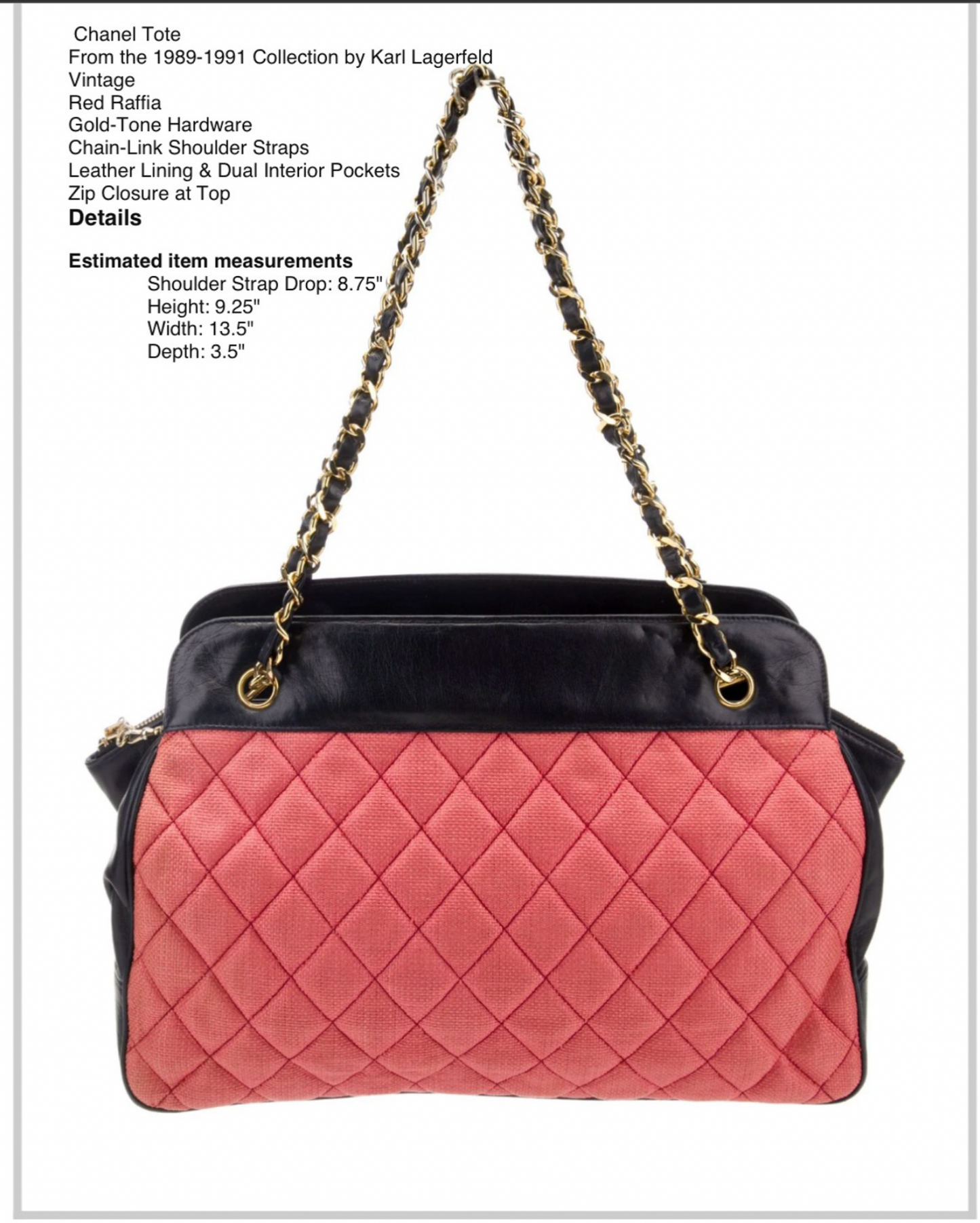 Chanel Raffia Tote Bag [89–91]