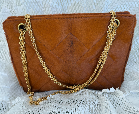 Chanel Brown Pony Hair Shoulder Bag [90s]