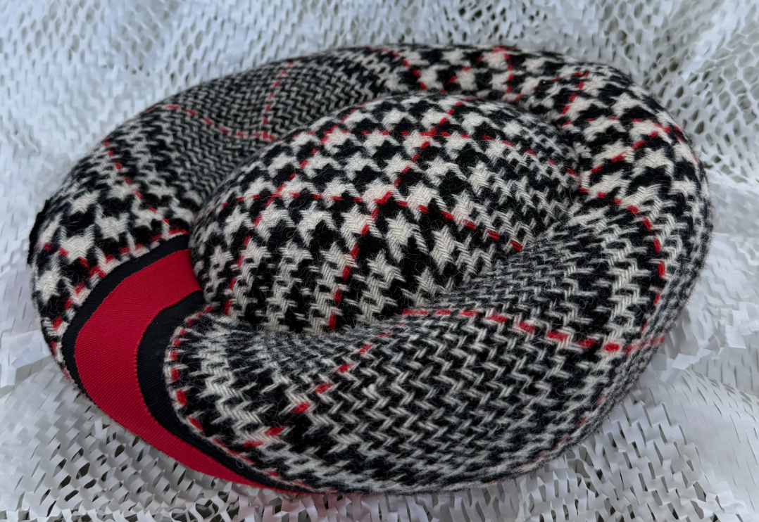 Chanel Red, White & Black Tweed Beret