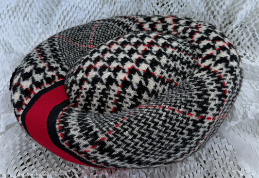 Chanel Red, White & Black Tweed Beret