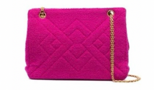 Chanel Fuchsia Quilted Wool Chain Bag