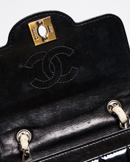 Chanel Black Patent Square Quilt Flap Bag [97–99]